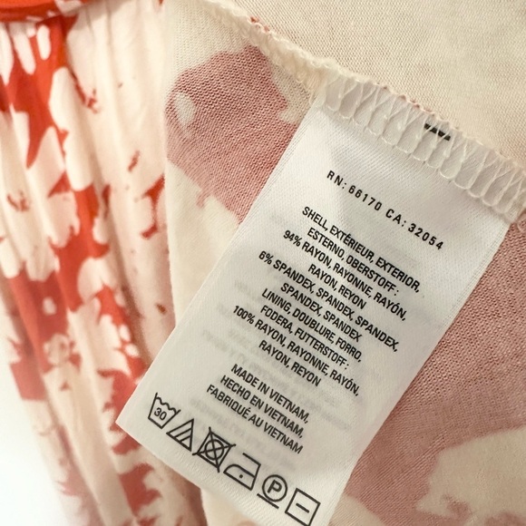 MAEVE ANTHROPOLOGIE red Corset Black Paris Floral Mini V-neck Short Sleeve L - Picture 5 of 6